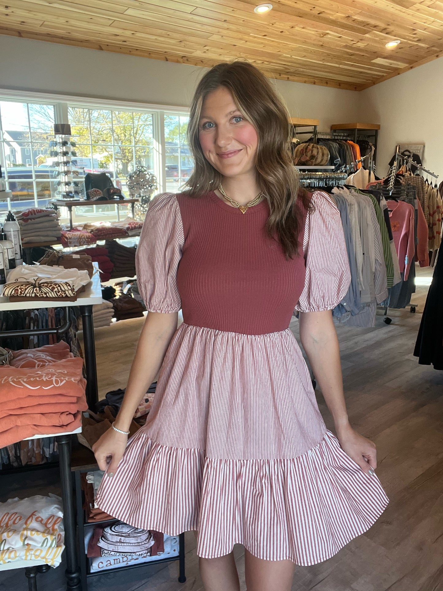 She + Sky Red Bean Dress