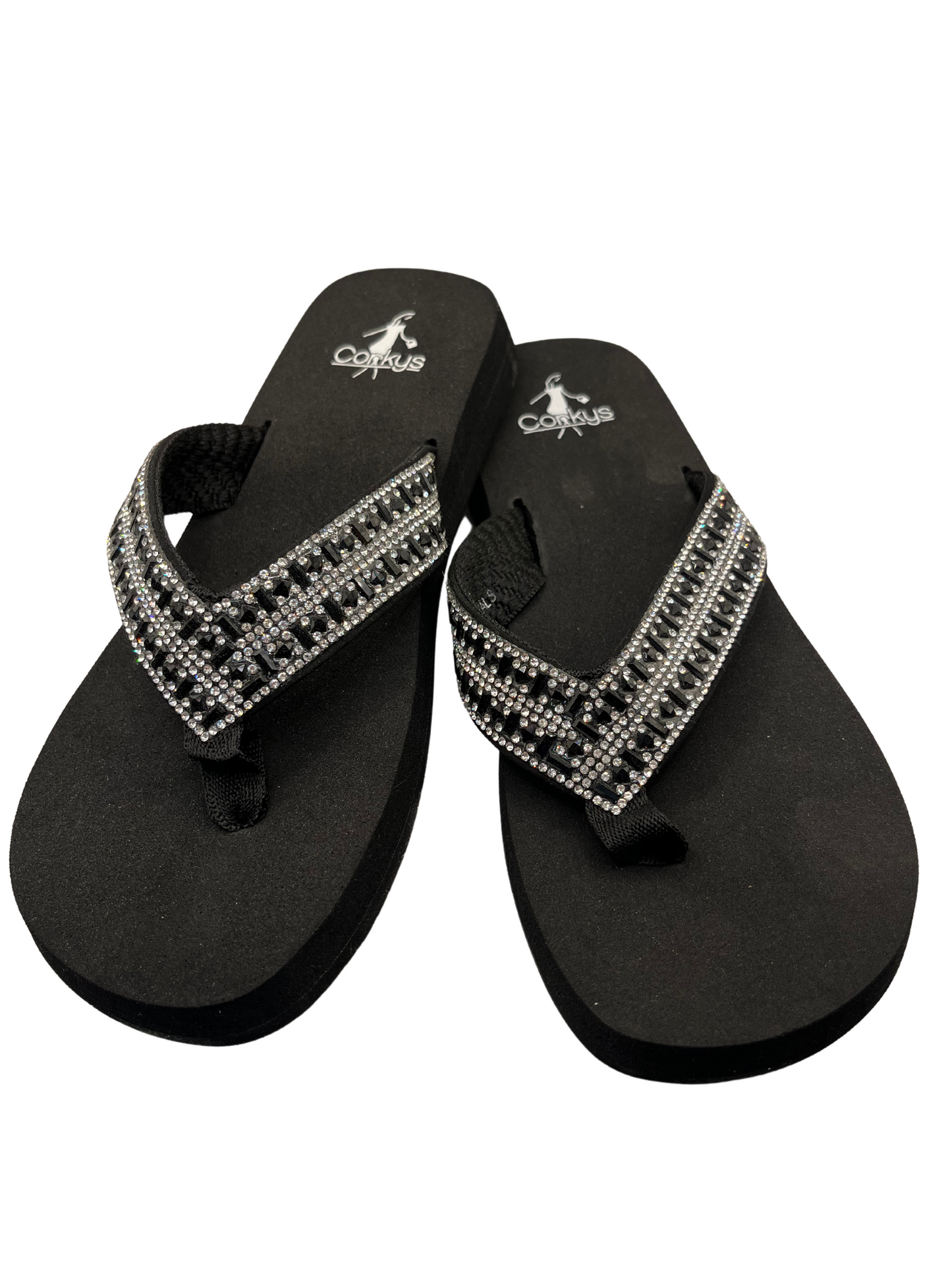 Hibiscus Sandals Black/Clear