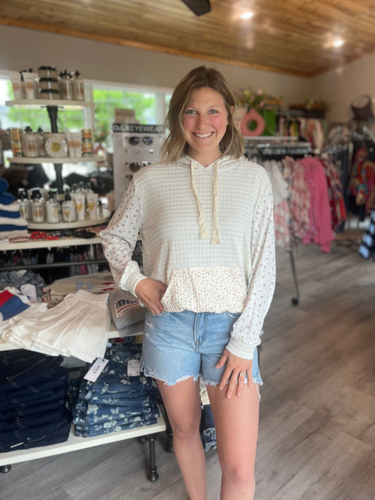 Pol Knit Top with Hoodie