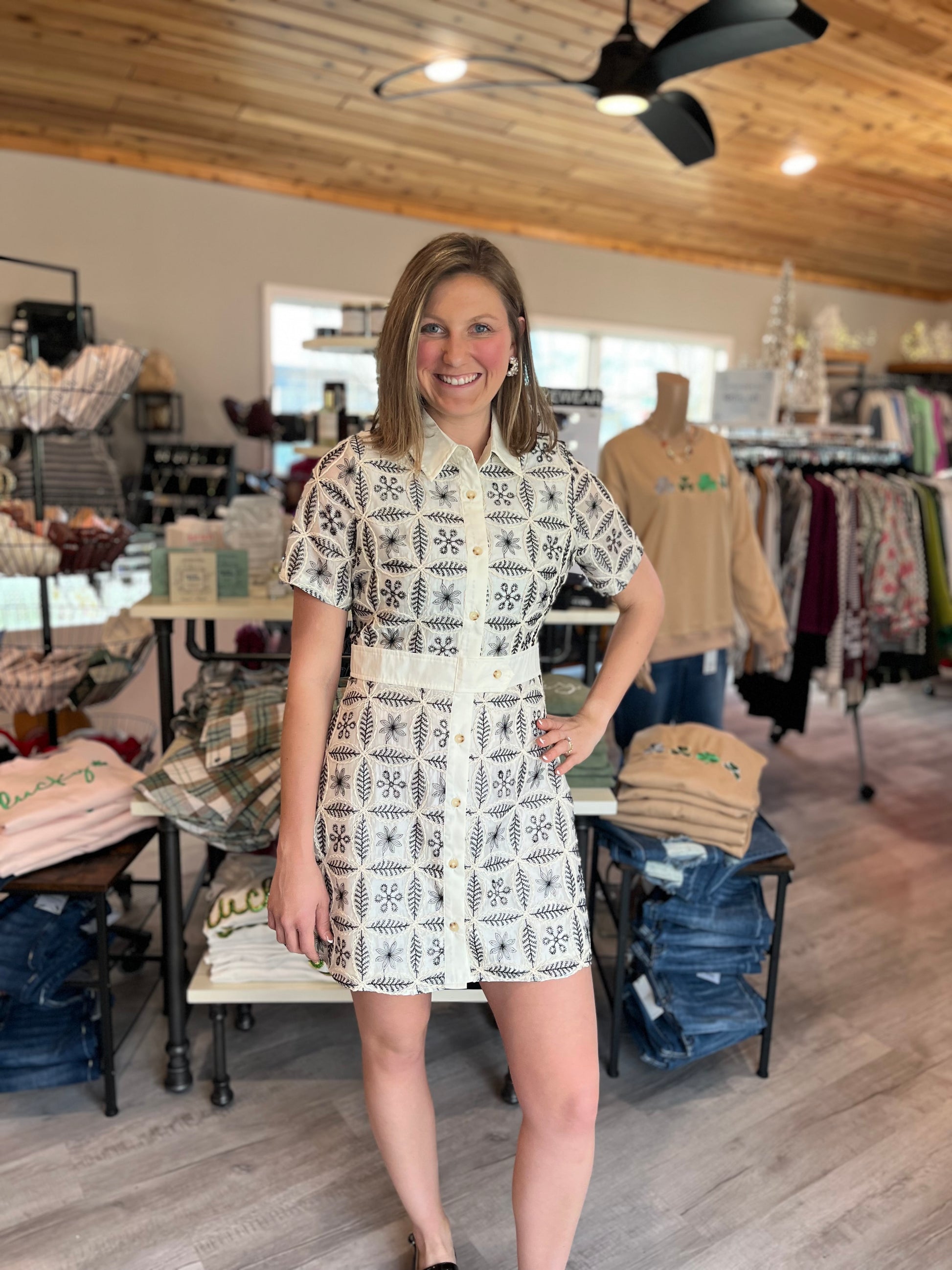 Doe and Rae Embroidered Dress  The Hair Designers Salon, Spa, & Boutique