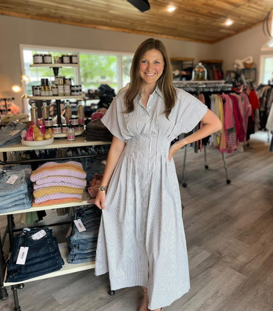 Black and White Striped Dress